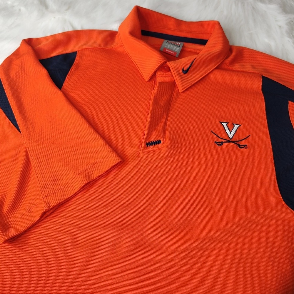 Virginia Cavaliers Nike Orange Fit Dry Campus S/S Polo Shirt Men's XLarge